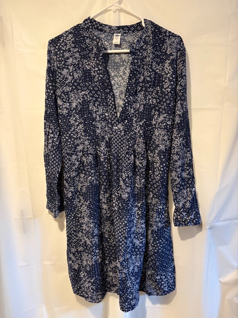 Womens Old Navy Size M Blue Print Maternity Dress